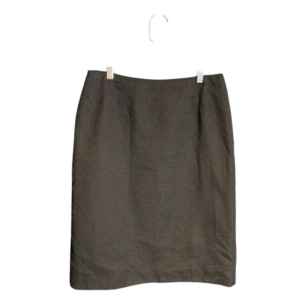 OSCAR DE LA RENTA Pink Label Pencil Skirt Black Textured 12